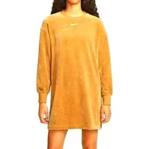 【NIKE】Velour Long-Sleeve Crew Dress NIKE Nike Sportswear Women's Velour Long-Sleeve Crew Dress